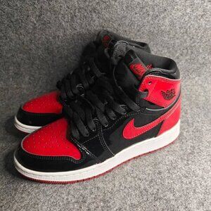 NIKE Air Jordan 1 Retro High GS Patent Bred 575441-063 Size 6Y | Pre-Owned